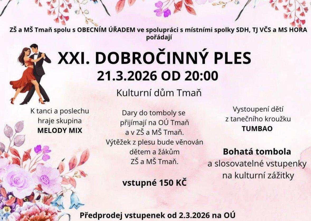 Pozvání a prosba o dary do tomboly -  XXI. Dobročinný ples