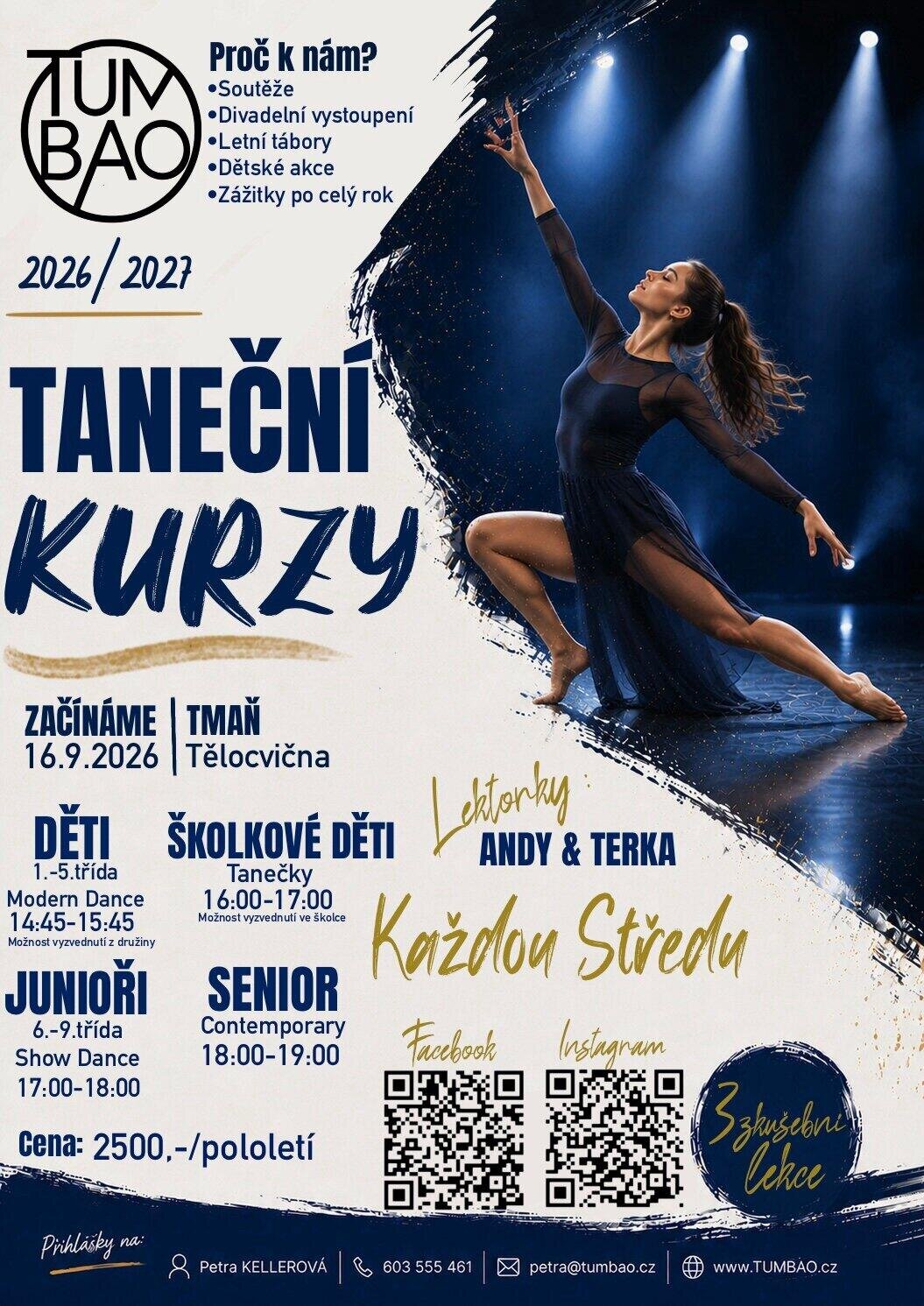 Nabídka tanečních kurzů TUMBAO 2026/2027
